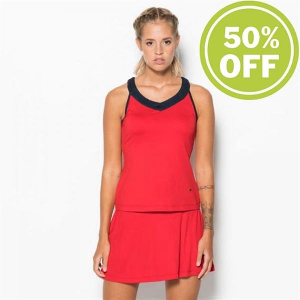 Fila Košele Damske Červené / Námornícka Modrá - Tanktop Tilda Športy Tenis Top S V-Neck Vypredaj - S